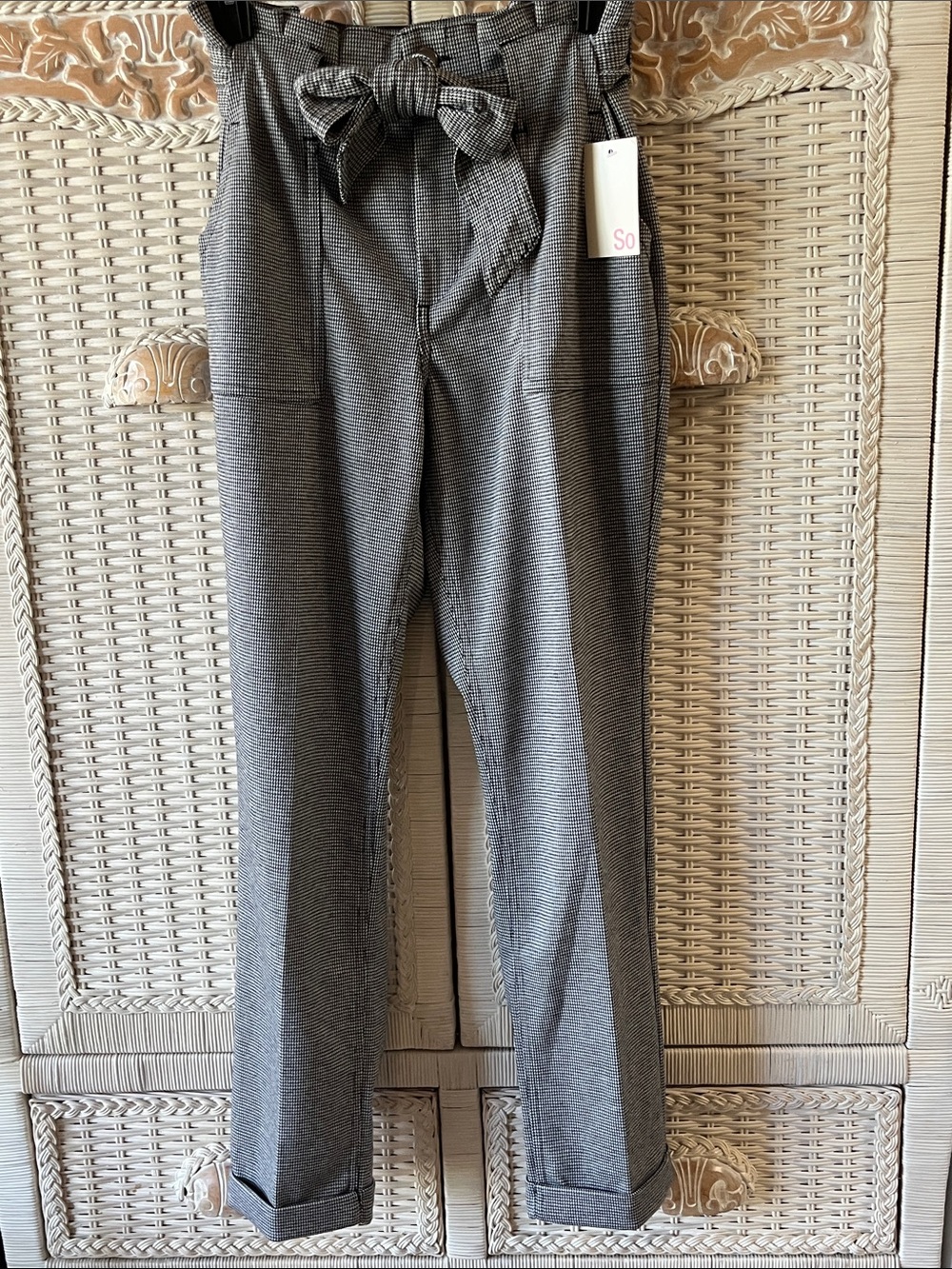 Gray Women’s Trousers with Waist Tie